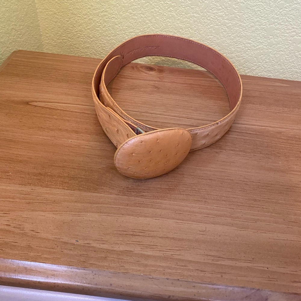 El General Ostrich Leather Belt